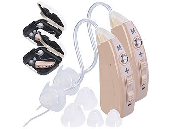 Hearing Aid: newgen medicals Akku-HdO-Hörverstärker HV-633, zwei Klangkulissen-Modi, 33 dB, 2er-Set