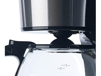 Rosenstein & Söhne Programmierbare Kaffeemaschine für bis zu 12 Tassen, Timer, 1.000 Watt
