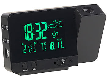 New LCD Digital LED Projektor Projektions Wecker Wetterstation Kalender ZP^ 