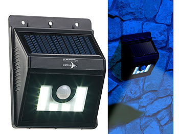 Lunartec Solar-LED-Wandleuchte mit Bewegungsmelder, Dimm-Funktion, 180 lm, IP44