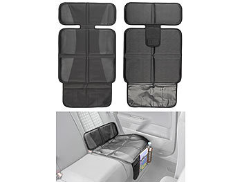 Kindersitzunterlage: Lescars Kindersitz-Unterlage "Basic" fürs Auto, 3 Netztaschen, Isofix-geeignet