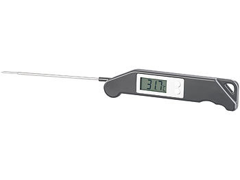 Rosenstein & Söhne Digitales Haushalts-Thermometer, klappbar, 13-cm-Fühler, bis 200 °C