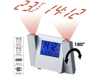 LCD Radiowecker mit Projektion Digital Dimmbar Wecker Datum Temperaturanzeige 