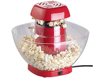 Popkornmaker: Rosenstein & Söhne Heißluft-Popcorn-Maschine mit Auffangschale, für 80 g Mais, 1.200 Watt