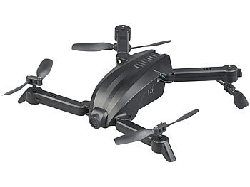 Simulus Faltbarer FPV-Mini-Quadrocopter mit HD-Cam, WLAN & App, 2,4 GHz, 50 m