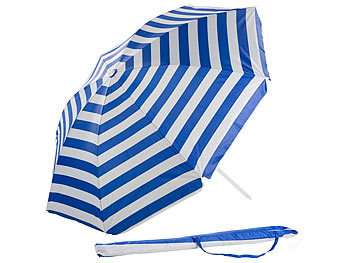 Strandschirm: Royal Gardineer 2-teiliger Sonnenschirm mit Sonnenschutz UV30+ und Tasche, Ø 160 cm
