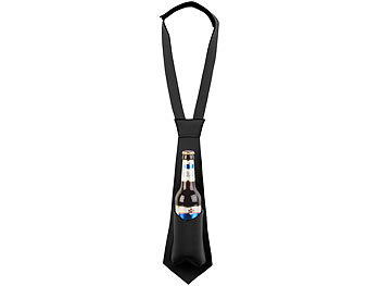Bierkrawatte: infactory Krawatte mit integriertem Bierhalter, für 0,33-l-Flaschen geeignet