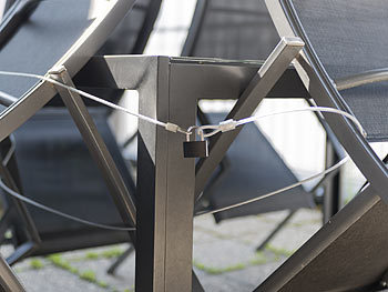 AGT Wetterfestes Stahlseil mit Vorhängeschloss, ummantelt, 3 m, Ø 0,4 cm