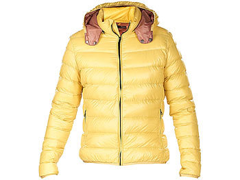 Daunen-Jacken: PEARL outdoor Ultraleichte Steppjacke mit Daunen, Größe XL, savannengelb, unisex