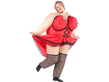 Aufblasbares Kostüm: Playtastic Selbstaufblasendes Kostüm "Mollige Revue-Tänzerin"