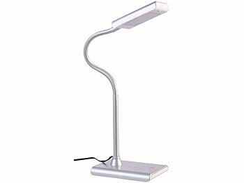 Lunartec LED-Schreibtischlampe mit Schwanenhals, 5 Watt, silbern