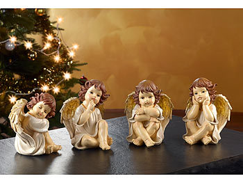 Engelfiguren: infactory Große Deko-Weihnachtsengel im 4-er Set