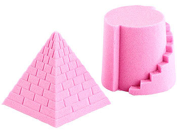 Playtastic Kinetischer Sand, formbar und formstabil, fein, pink, 500 g