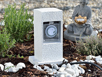 Gartensteckdose mit Zeitschaltuhr IP44 Stein Steckdose 230V 