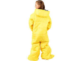 Semptec Kinder-Schlafsack mit Armen und Beinen, Größe M, 160cm, gelb