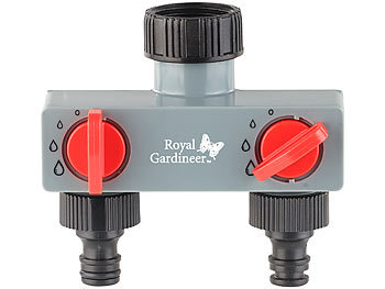 Royal Gardineer WLAN-Bewässerungscomputer mit 2 Dual-Ventilen, 2-fach-Wasserverteiler