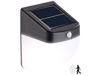 Lunartec 2er-Set LED-Solar-Wandleuchten mit PIR-Bewegungsmelder, 30 Lumen, 1 W