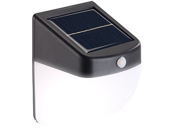 Lunartec LED-Solar-Wandleuchte mit PIR-Bewegungsmelder, 30 Lumen, 1 Watt, IP44