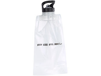 PEARL Faltbare Trinkflasche mit Trinkhalm, für Sport und Freizeit, 800 ml
