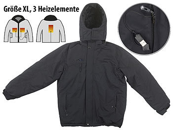 H/&S Herren Beheizbare Jacke mit 10000mAh mobiler Energie intelligente Kleidung