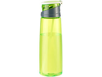 PEARL sports 2er-Set BPA-freie Kunststoff-Trinkflaschen mit Einhand-Verschluss 