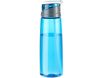 PEARL sports BPA-freie Kunststoff-Trinkflasche mit Einhand-Verschluss, 700 ml, blau