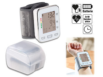 Blutdruckmesser: newgen medicals Med. Handgelenk-Blutdruckmessgerät, XL-Display, 2x 60 Speicherplätze