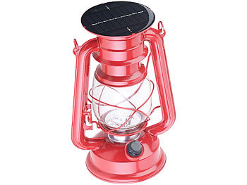 Solar Sturmlampe: Lunartec Deko-Sturmlampe mit 12 LEDs & Solarbetrieb, 40 Lumen, 1,5 Watt, 23 cm