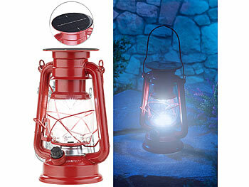 Sturmlampe Solar: Lunartec Deko-Sturmlampe mit 12 LEDs & Solarbetrieb, 40 Lumen, 1,5 Watt, 23 cm