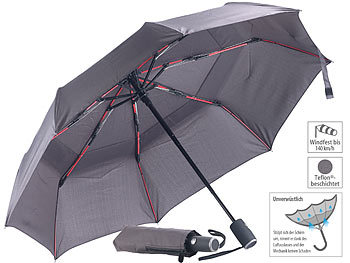 Regenschirm sturmfest: Carlo Milano Taschenschirm, Teflon®-Beschichtung 210 T, sicher bis 140 km/h, Ø 95cm