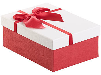Your Design 3er-Set edle Geschenk-Boxen mit roter Schleife, 3 verschiedene Größen