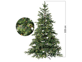 infactory Künstlicher Weihnachtsbaum mit 500 LEDs und 70 Ästen, 225 cm, grün