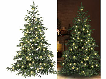 Christbaum: infactory Künstlicher Weihnachtsbaum mit 500 LEDs und 70 Ästen, 225 cm, grün