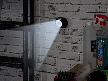 Lunartec 2er-Set ultrahelle COB-LED-Akku-Leuchten, PIR Sensor, 200 lm, schwarz