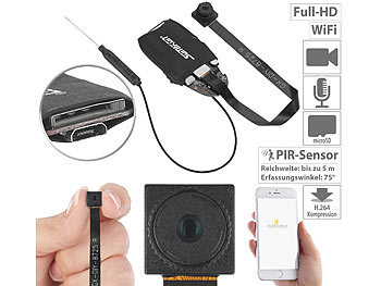 Micro Kamera: Somikon Full-HD-Micro-Einbaukamera mit Bewegungserkennung, WLAN & App
