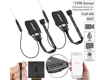 Mini WiFi Camera: Somikon 2er-Set WLAN-Full-HD-Micro-Einbau-Kameras mit App