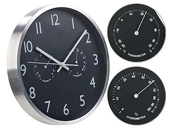 Ziffernblatt Zahlen Uhr sehr leise ! 23 cm groß schwarz / grau Wanduhr 