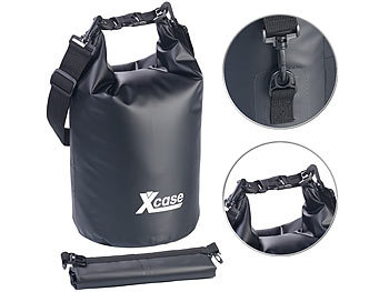 Wasserfeste Packtaschen: Xcase Wasserdichter Packsack, strapazierfähige Industrie-Plane, 10l, schwarz