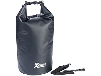 Xcase 3er-Set Wasserdichte Packsäcke aus LKW-Plane, 5/10/20 Liter, schwarz