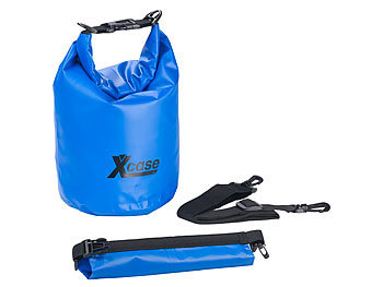 Xcase 3er-Set Wasserdichte Packsäcke aus Lkw-Plane, 5/10/20 Liter, blau