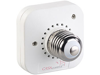 CASAcontrol E27-Lampenfassung mit kinetischem Funk-Taster (groß), bis 60 Watt