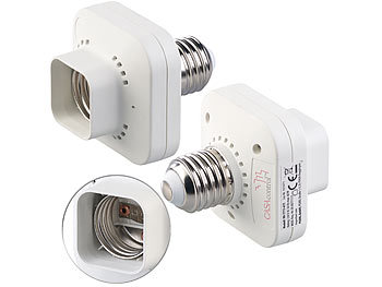 Funkschalter für Lampen: CASAcontrol 2er-Set E27-Lampenfassungen für kinetische Funk-Schalter KFS-100, 60 W