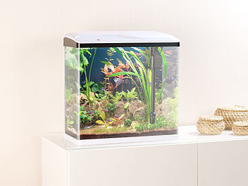 Sweetypet Aquarium Komplettset: Nano-Aquarium-Komplett-Set mit  LED-Beleuchtung, Pumpe & Filter, 40 l (Nano Aquarium Komplettset)