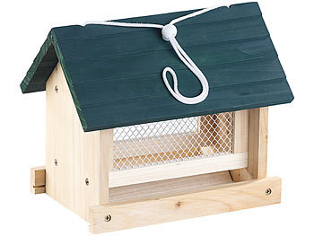 Royal Gardineer Vogel-Futterhaus-Bausatz, mit Silo, Echtholz, zum Aufhängen, 11-teilig