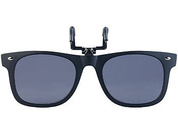 Brillen Clip System: PEARL Sonnenbrillen-Clip in klassischem Retro-Look, polarisiert, UV400