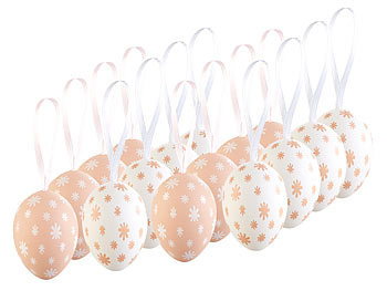 Eier zum Aufhängen: infactory 16er-Set Deko-Ostereier zum Aufhängen, je 35 x 49 mm