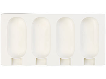 Rosenstein & Söhne Silikon-Form für 4 Eis am Stiel, je 70 ml, mit 24 Holzstielen
