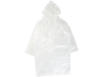 2 x Notfallregenponcho-Regenponcho Regenschutz mit Kapuze-transparent 
