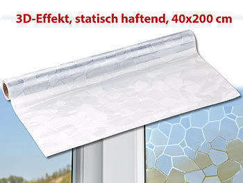 infactory 3D-Sichtschutz-Folie Mosaik, statisch haftend, 40x200 cm