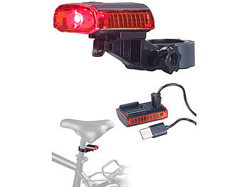 2 Stk Fahrrad Rücklicht COB LED Warnlicht Lamp Mit USB Aufladbare 220mah Akku DE 